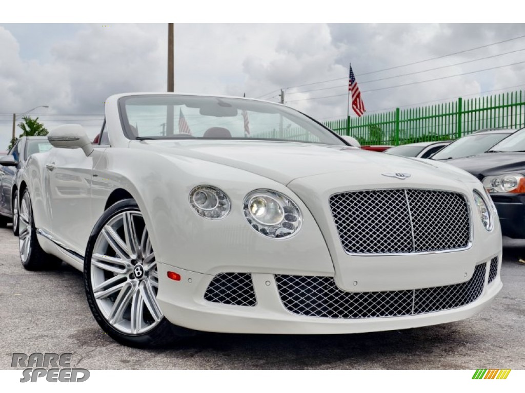 Arctica White / Red Bentley Continental GTC Speed