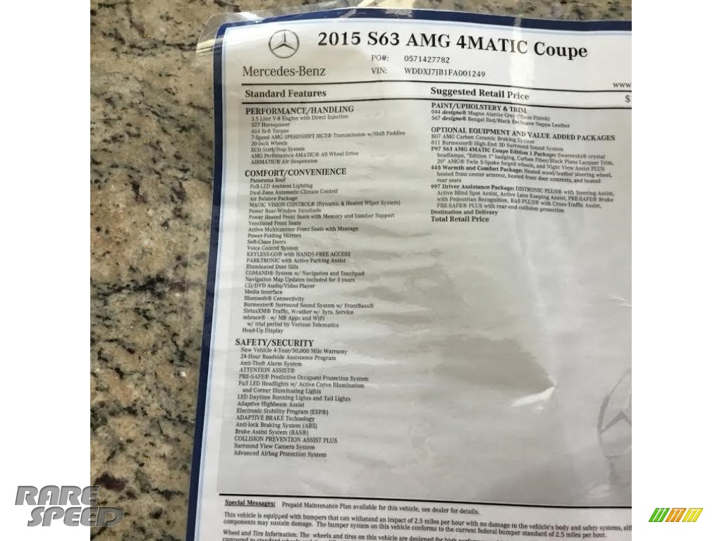 2015 S 63 AMG 4Matic Coupe - designo Magno Alanite Grey / designo Bengal Red/Black photo #21