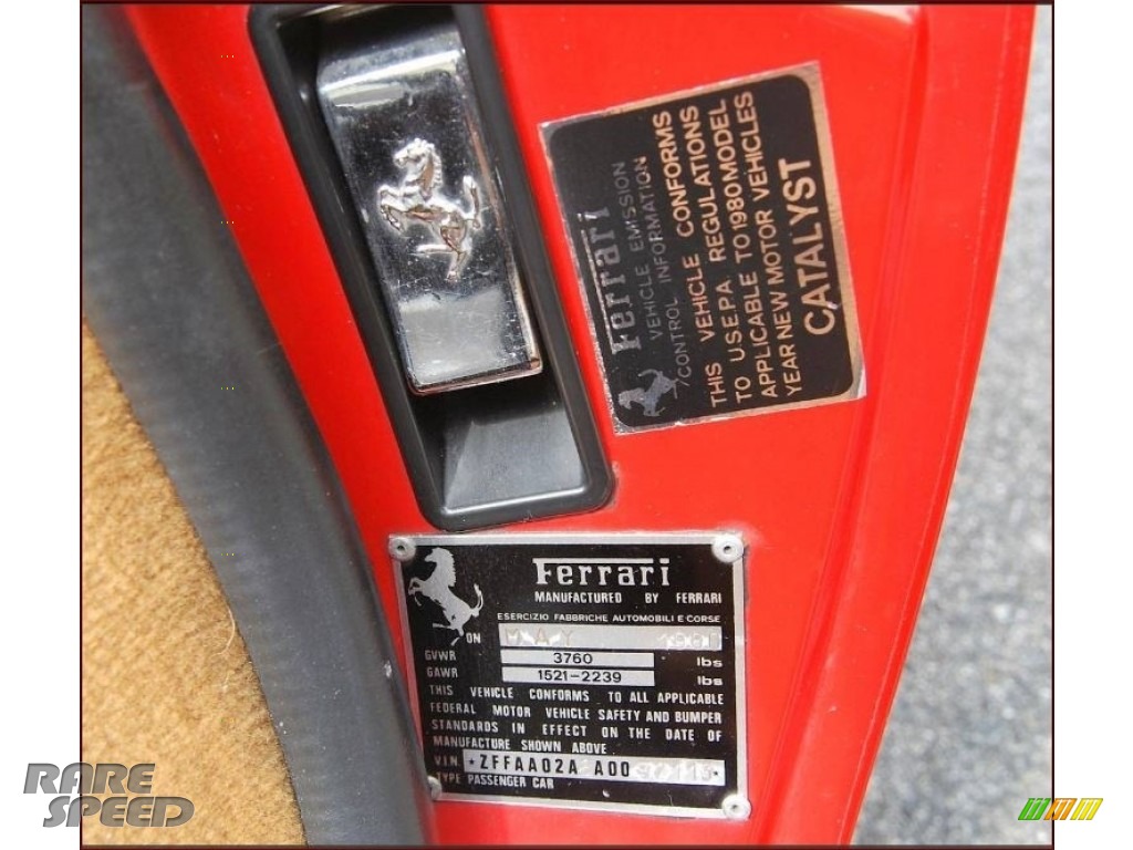 1980 308 GTSi Targa - Rosso (Red) / Tan photo #28