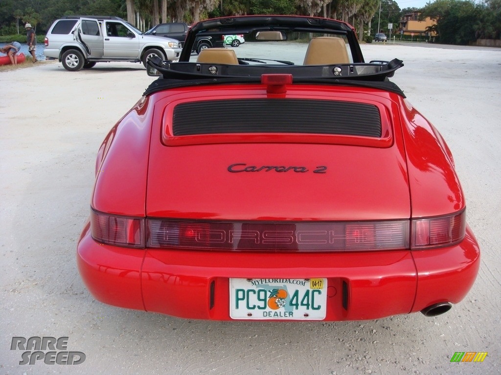 1990 911 Carrera 2 Cabriolet - Guards Red / Beige photo #6