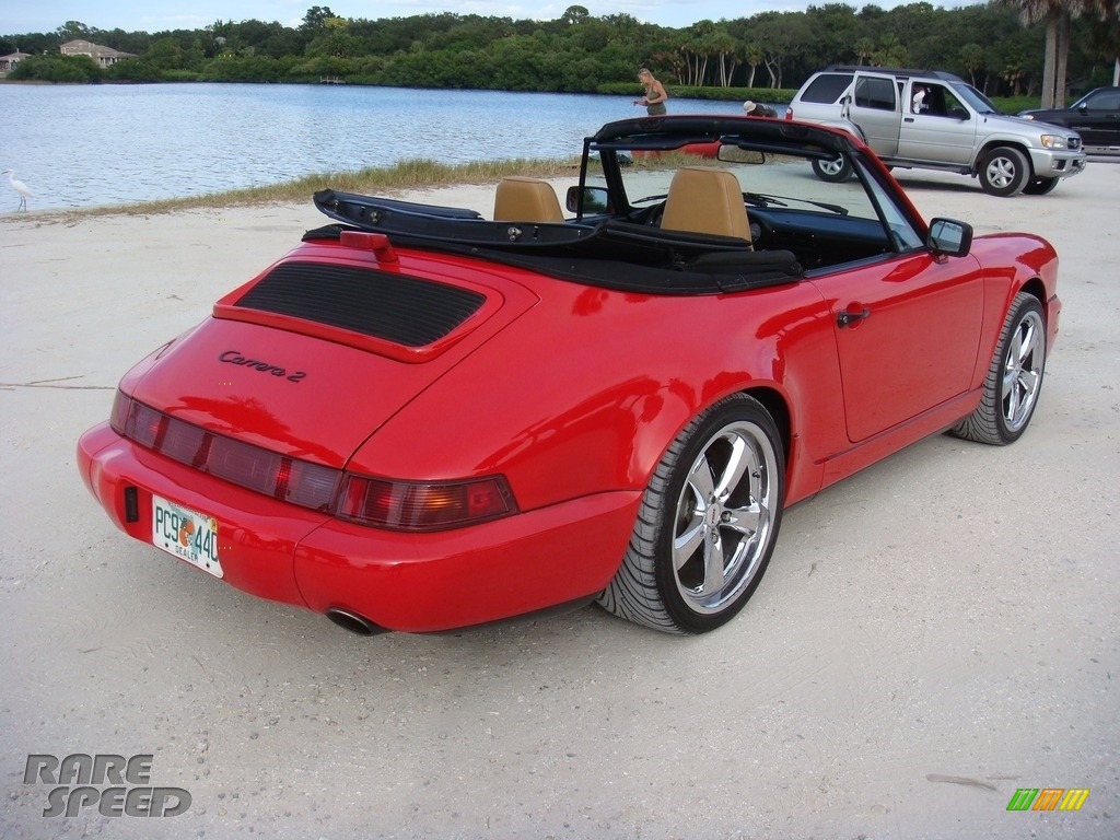 1990 911 Carrera 2 Cabriolet - Guards Red / Beige photo #7