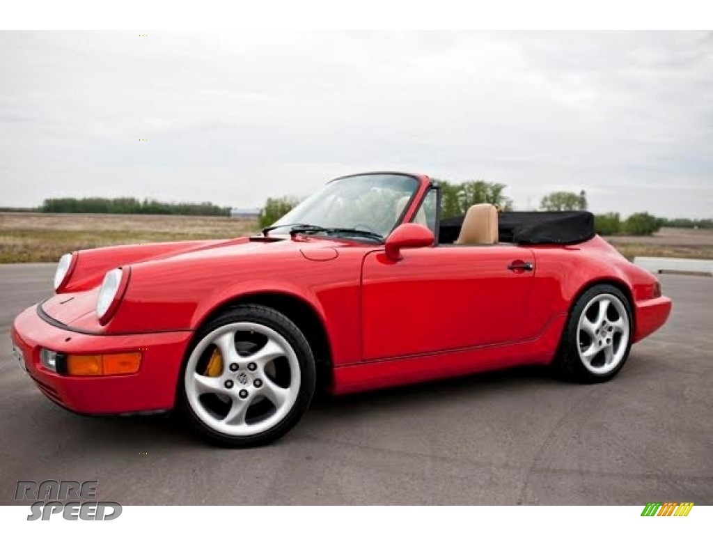 1990 911 Carrera 2 Cabriolet - Guards Red / Beige photo #1