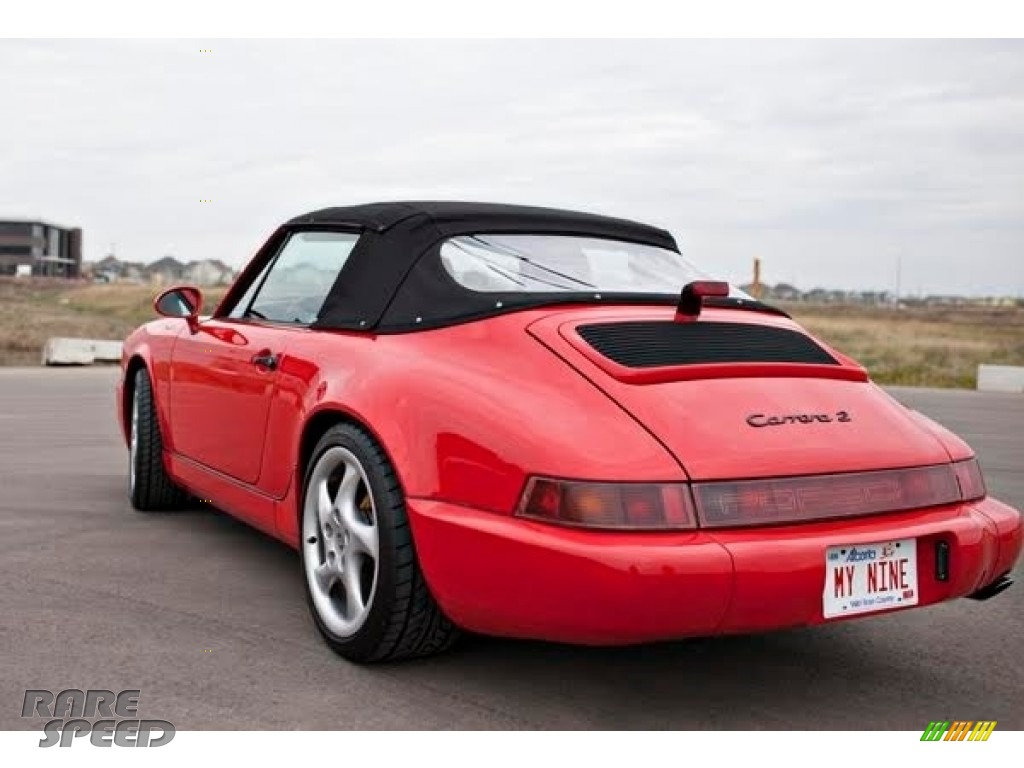 1990 911 Carrera 2 Cabriolet - Guards Red / Beige photo #2