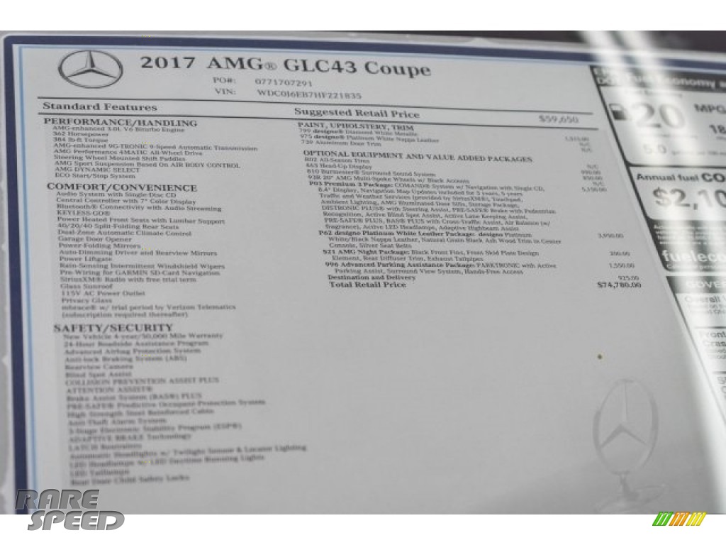 2017 GLC 43 AMG 4Matic - designo Diamond White Metallic / designo Platinum White/Black photo #11