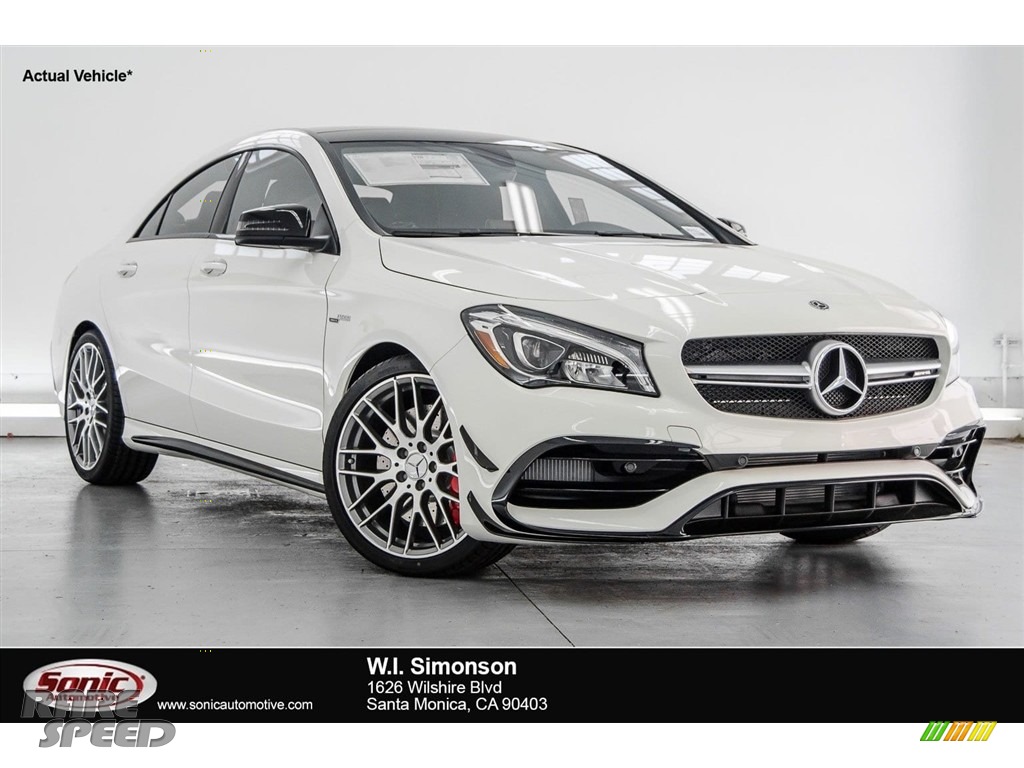 Cirrus White / Black/DINAMICA w/Red stitching Mercedes-Benz CLA AMG 45 Coupe