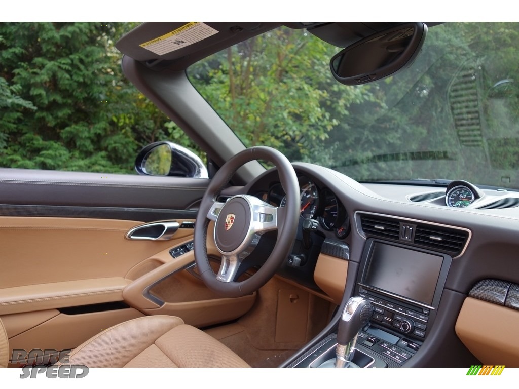 2015 911 Turbo S Cabriolet - Basalt Black Metallic / Espresso/Cognac Natural Leather photo #17