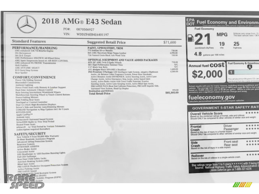2018 E 43 AMG 4Matic Sedan - Iridium Silver Metallic / Macchiato Beige/Black photo #32