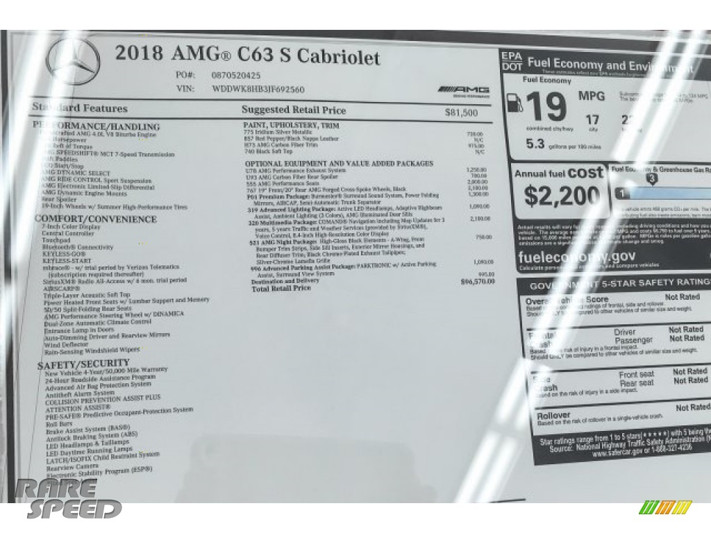 2018 C 63 S AMG Cabriolet - Iridium Silver Metallic / Red Pepper/Black photo #25