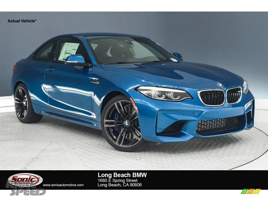 Long Beach Blue Metallic / Black BMW M2 Coupe