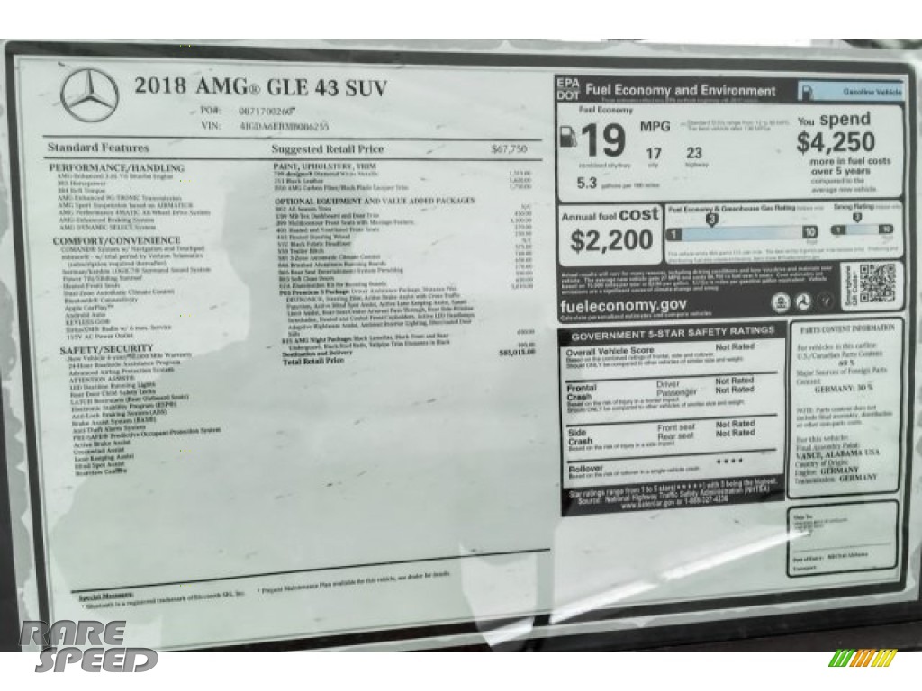 2018 GLE 43 AMG 4Matic - designo Diamond White Metallic / Black photo #29