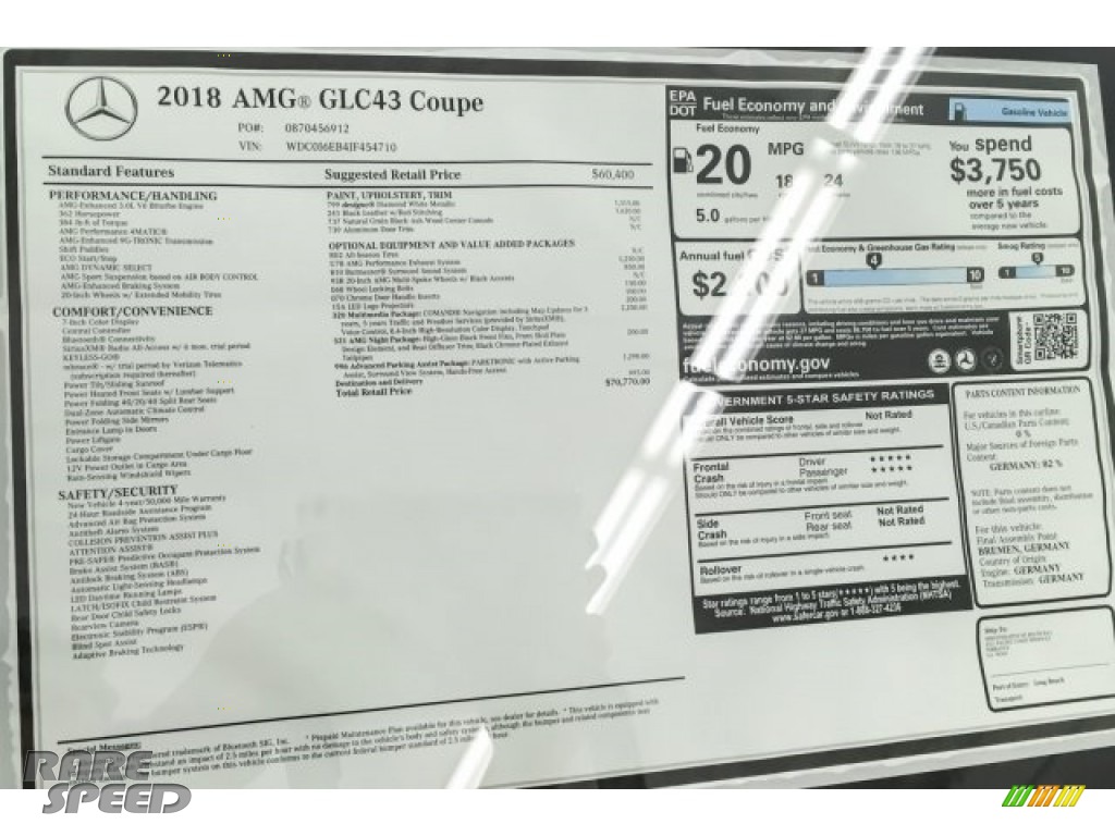 2018 GLC AMG 43 4Matic Coupe - designo Diamond White Metallic / Black photo #26