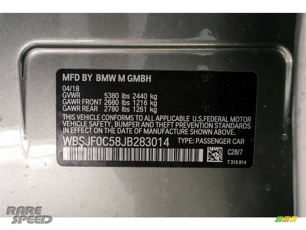 2018 M5 Sedan - Donington Grey Metallic / Black photo #11