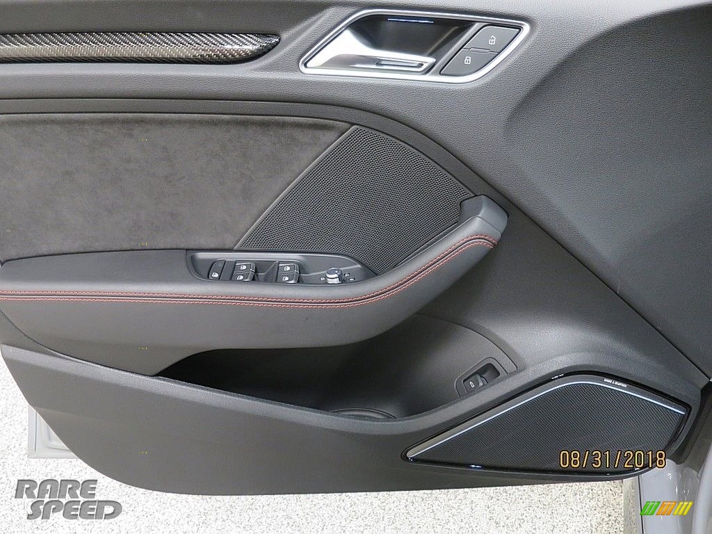 2018 RS 3 quattro Sedan - Nardo Gray / Black/Crescendo Red photo #21