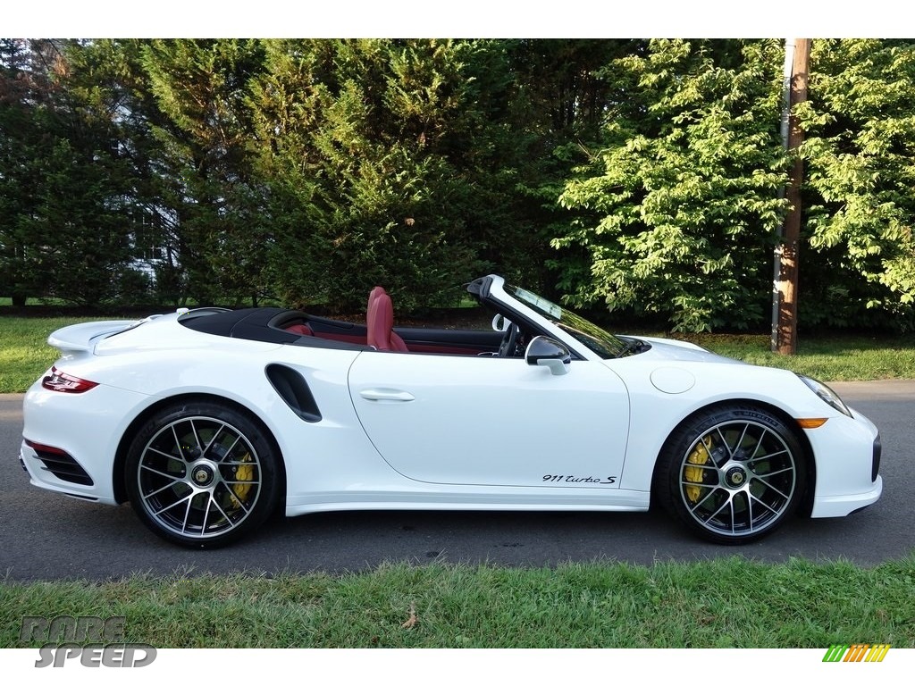 2019 911 Turbo S Cabriolet - White / Bordeaux Red photo #3
