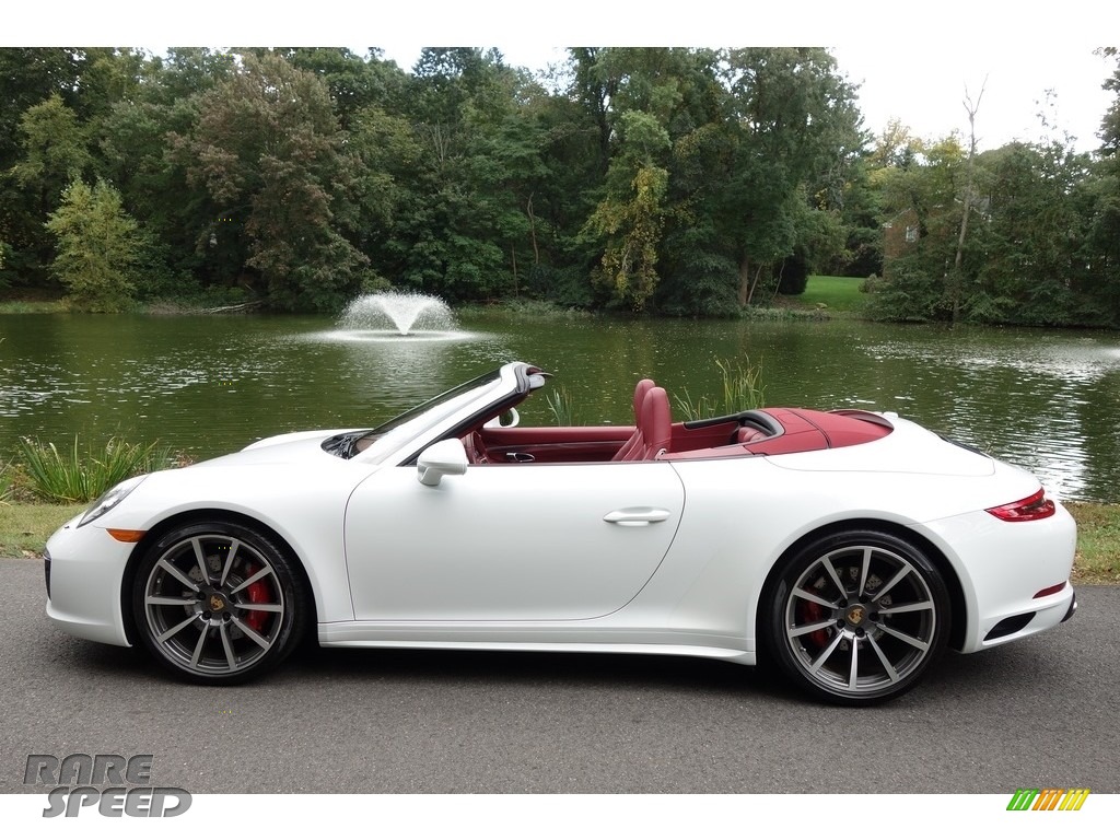 2017 911 Carrera 4S Cabriolet - White / Bordeaux Red photo #3