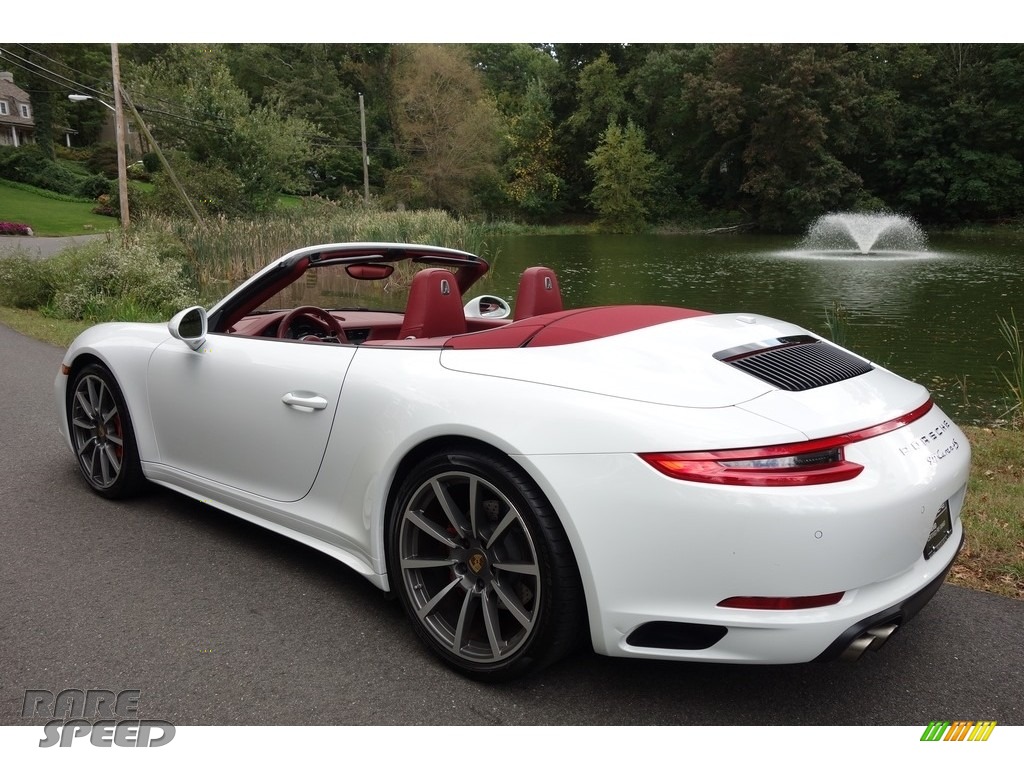 2017 911 Carrera 4S Cabriolet - White / Bordeaux Red photo #4