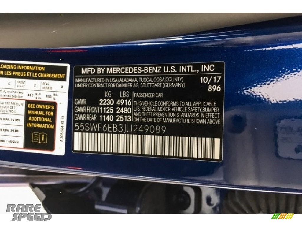 2018 C 43 AMG 4Matic Sedan - Brilliant Blue Metallic / Platinum White Pearl/Black photo #11