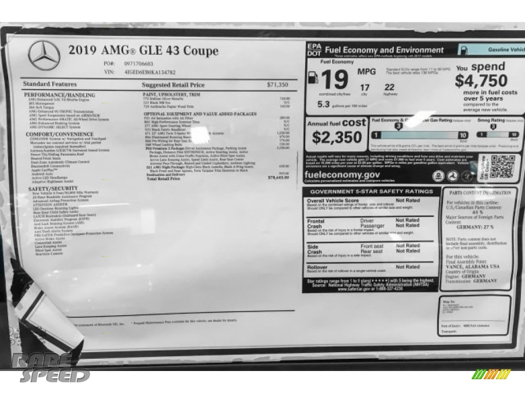 2019 GLE 43 AMG 4Matic Coupe - Iridium Silver Metallic / Black photo #10