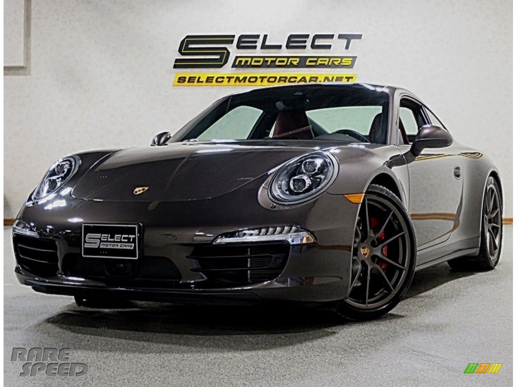 2014 911 Carrera 4S Coupe - Anthracite Brown Metallic / Carrera Red Natural Leather photo #1