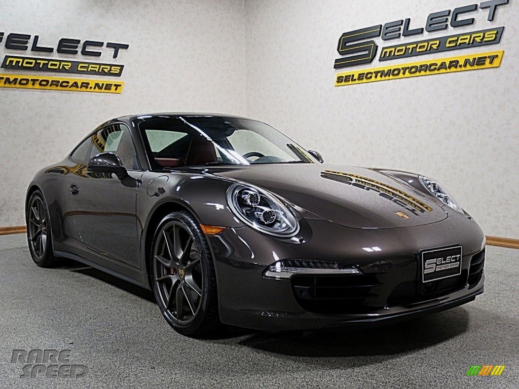 2014 911 Carrera 4S Coupe - Anthracite Brown Metallic / Carrera Red Natural Leather photo #3