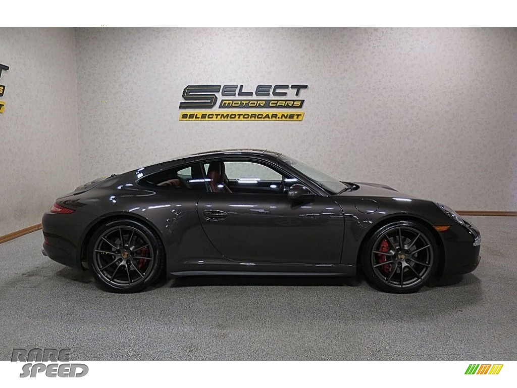 2014 911 Carrera 4S Coupe - Anthracite Brown Metallic / Carrera Red Natural Leather photo #4