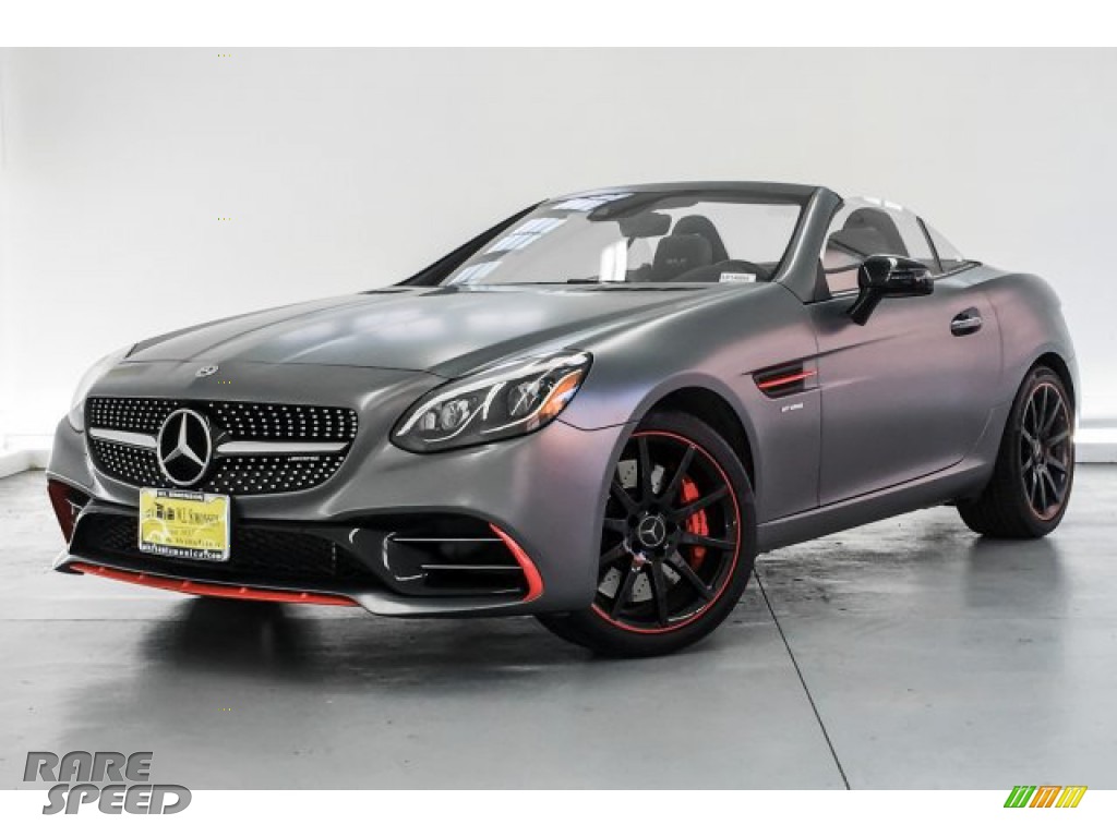 2018 SLC 43 AMG Roadster - designo Shadow Grey Magno (Matte) / Black/Silver Pearl w/Red Piping photo #12