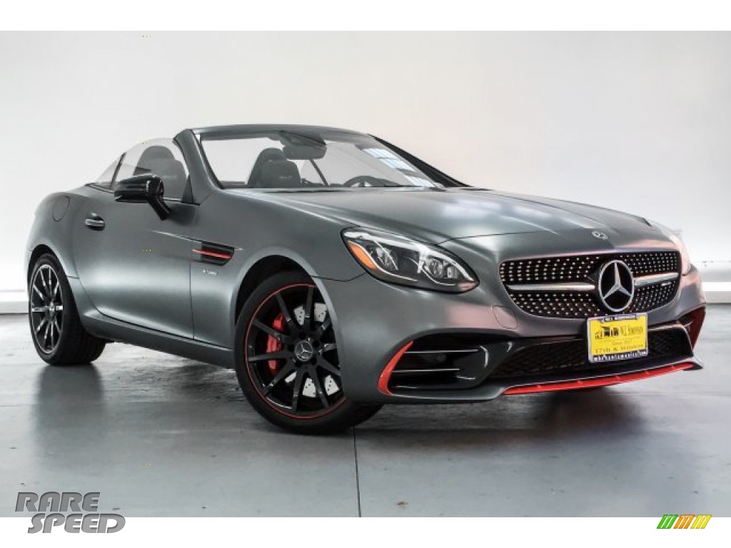 2018 SLC 43 AMG Roadster - designo Shadow Grey Magno (Matte) / Black/Silver Pearl w/Red Piping photo #14
