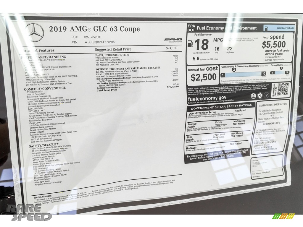 2019 GLC AMG 63 4Matic Coupe - Selenite Grey Metallic / Black photo #10