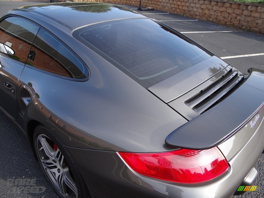 2008 911 Turbo Coupe - Slate Grey Metallic / Cocoa Brown photo #13
