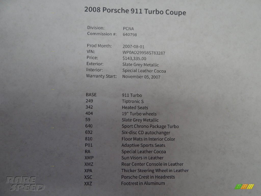2008 911 Turbo Coupe - Slate Grey Metallic / Cocoa Brown photo #37