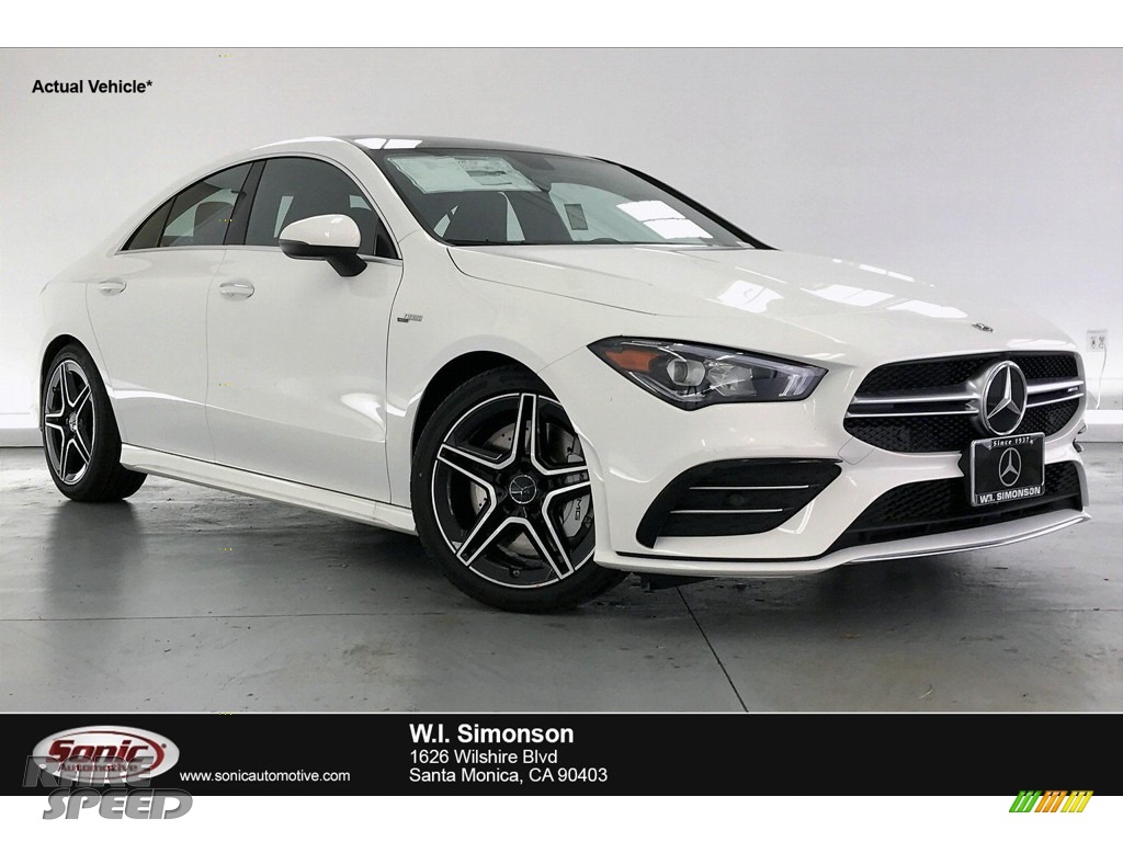 Polar White / Black Dinamica w/Red stitching Mercedes-Benz CLA AMG 35 Coupe