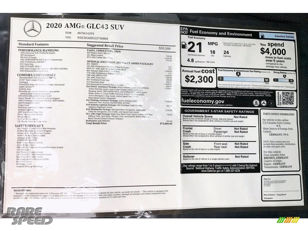 2020 GLC AMG 43 4Matic - Mojave Silver Metallic / Black photo #10