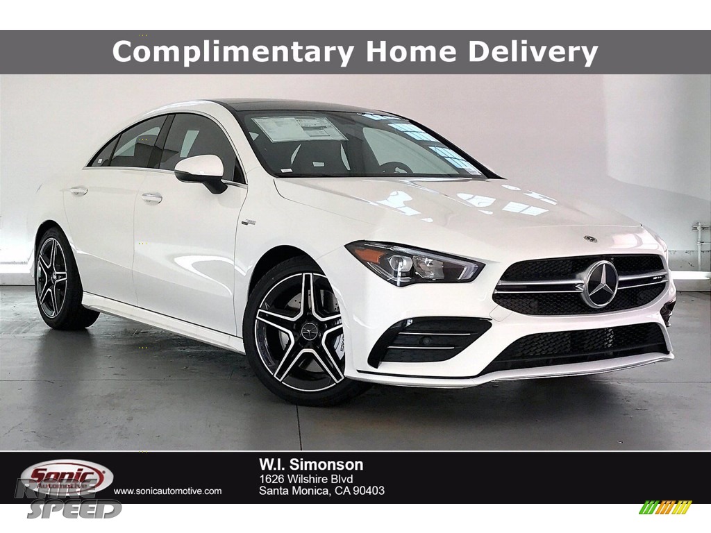 Polar White / Black Dinamica w/Red Stitching Mercedes-Benz CLA AMG 35 Coupe