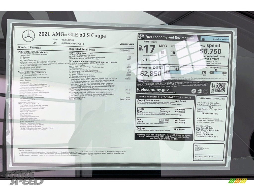2021 GLE 63 S AMG 4Matic Coupe - designo Diamond White Metallic / Tartufo/Black photo #13