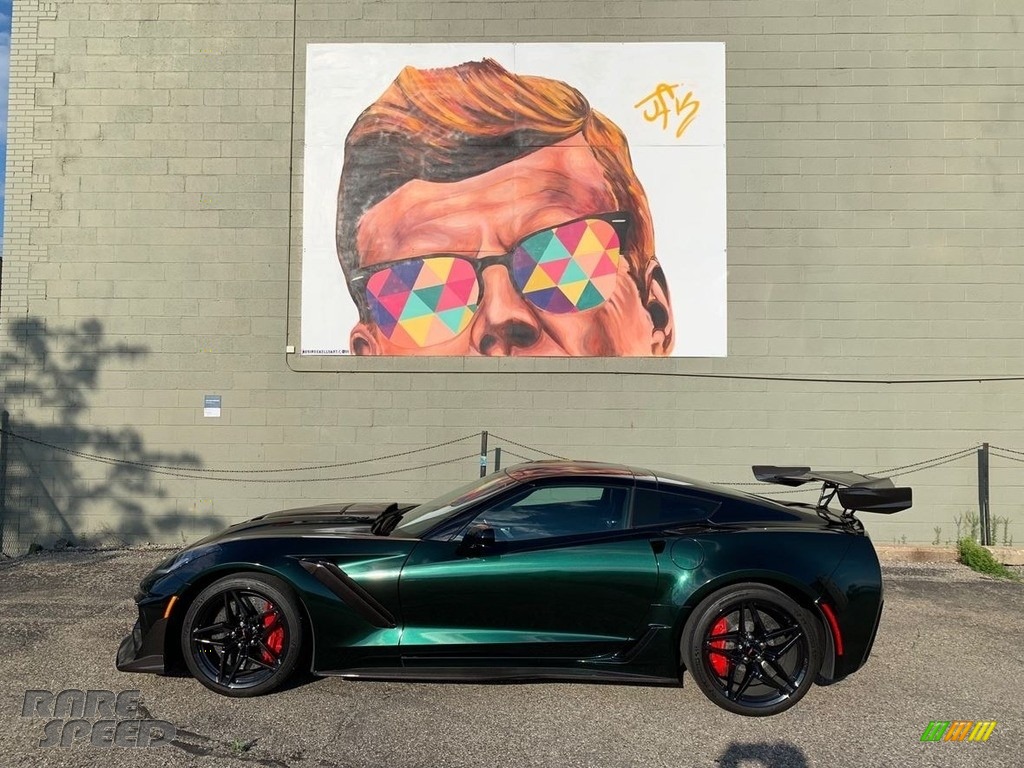 2019 Corvette ZR1 Coupe - Dark Green Metallic Wrap / Black photo #1