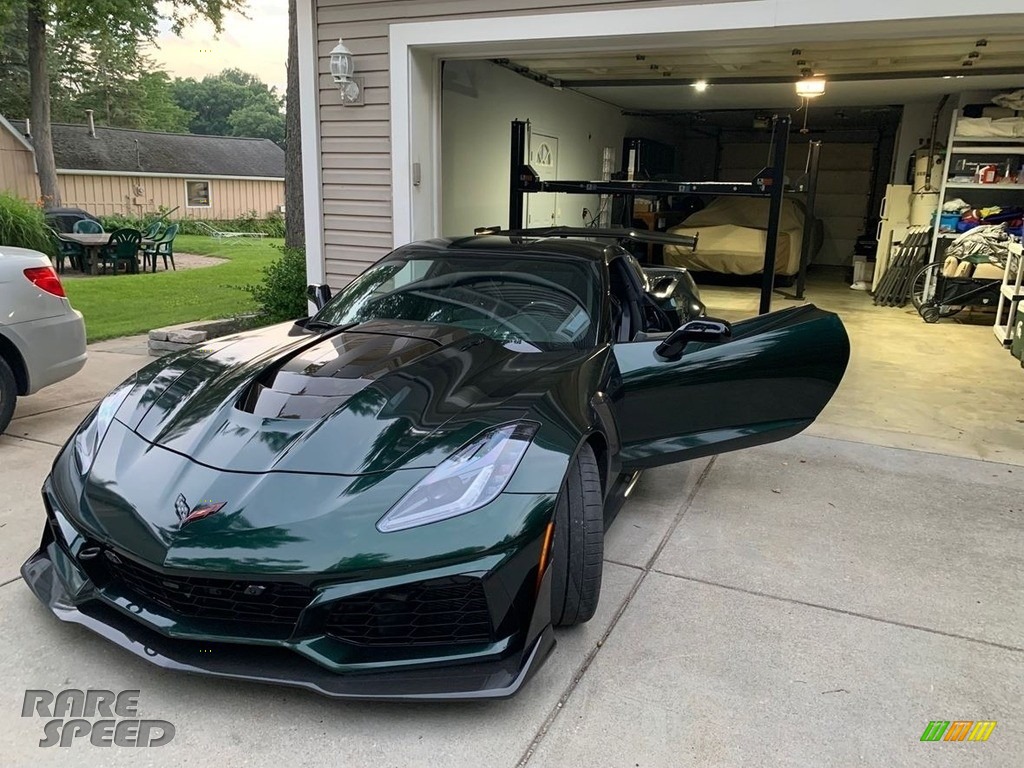 2019 Corvette ZR1 Coupe - Dark Green Metallic Wrap / Black photo #2