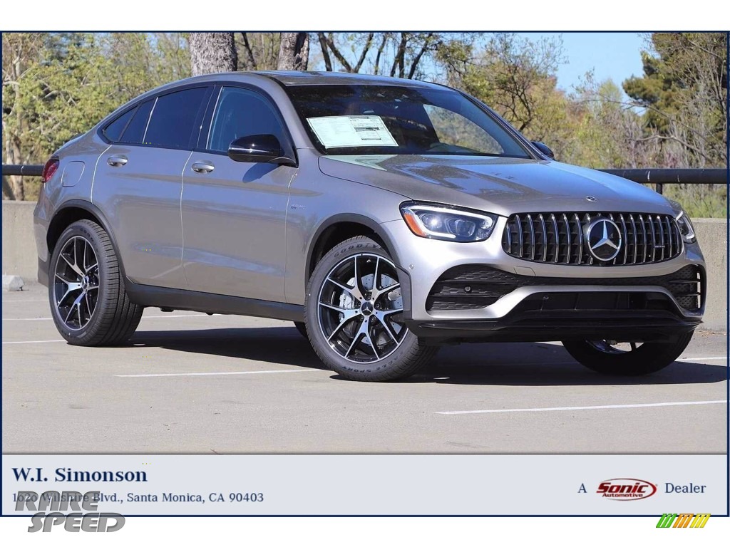 Mojave Silver Metallic / Saddle Brown Mercedes-Benz GLC AMG 43 4Matic Coupe