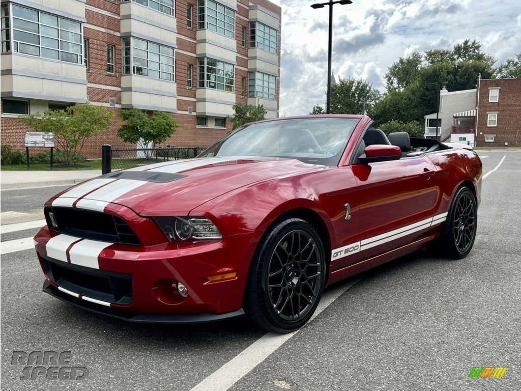 Red Candy Metallic / Shelby Charcoal Black/White Accent Ford Mustang Shelby GT500 SVT Performance Package Convertible