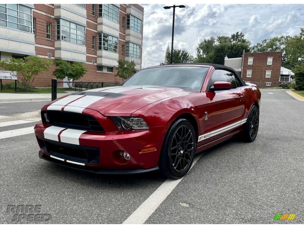 2013 Mustang Shelby GT500 SVT Performance Package Convertible - Red Candy Metallic / Shelby Charcoal Black/White Accent photo #2